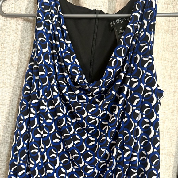 Enfocus Studio Navy and White Geometric Jumpsuit - Picture 4 of 6